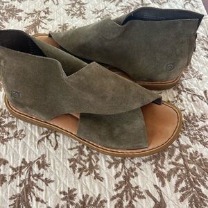 Born Olive Suede Sandels